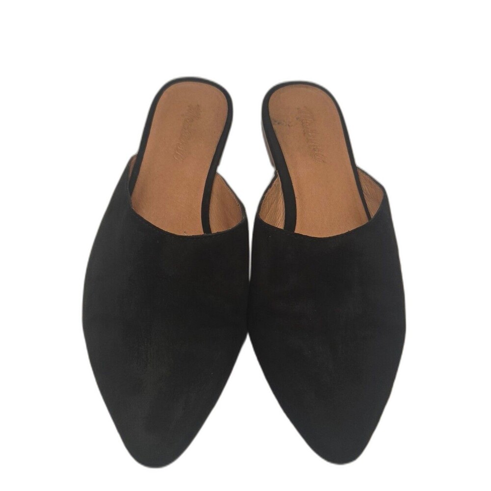 Madewell Women’s Black Slip-On Pointed Suede Mules Size 9M